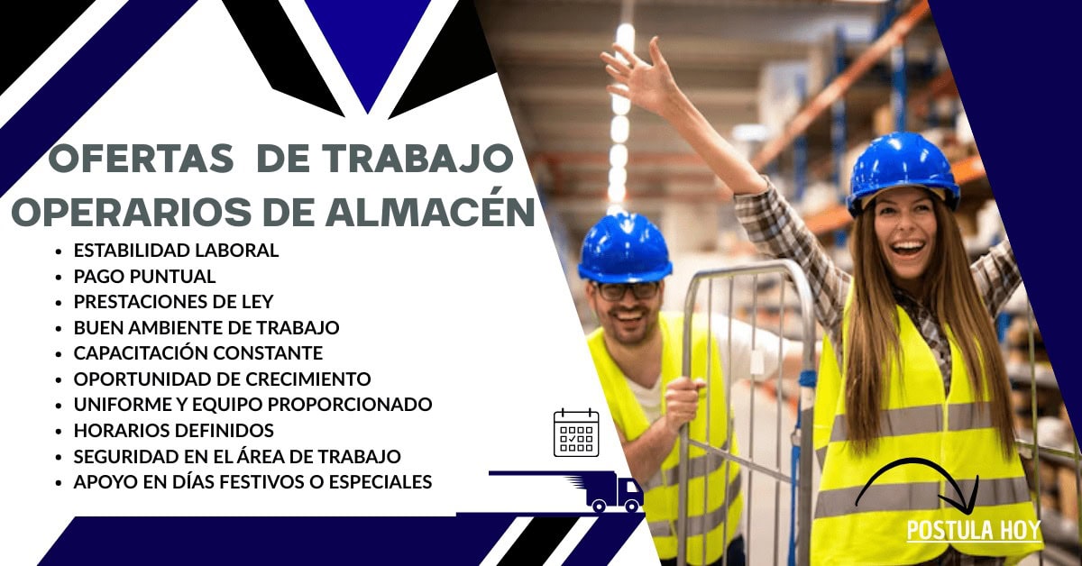 ¡Estamos contratando personal para nuestro almacén! Buscamos personas responsables y con ganas de trabajar para tareas de carga, descarga, organización de stock y logística.